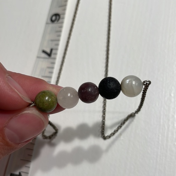 925 Sterling Italy - Natural Gemstone Necklace - Picture 3 of 5